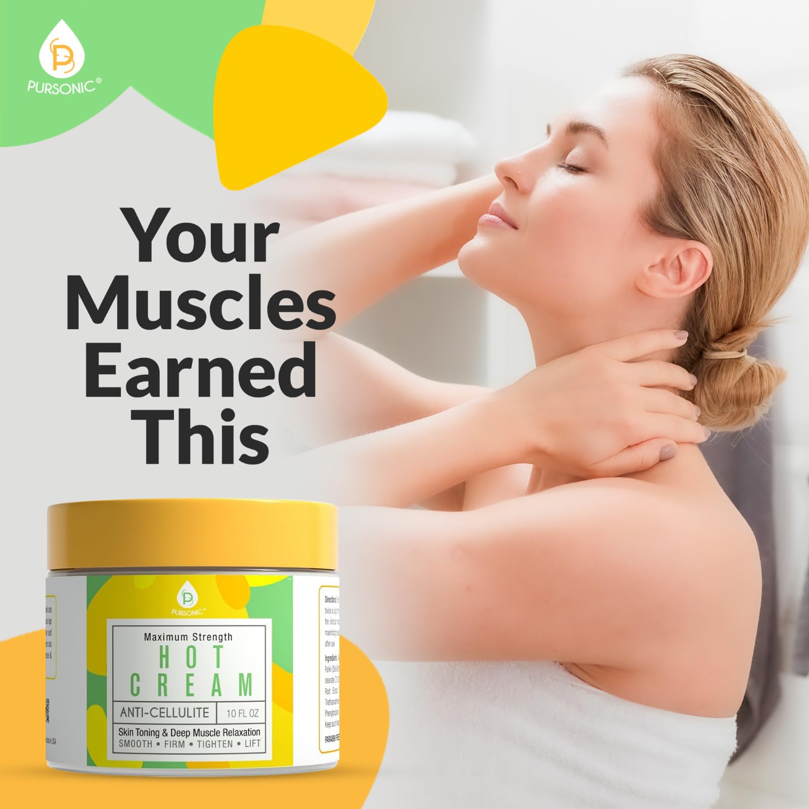 Amazon.com : Pursonic Anti Cellulite Cream & Muscle Relaxation Hot